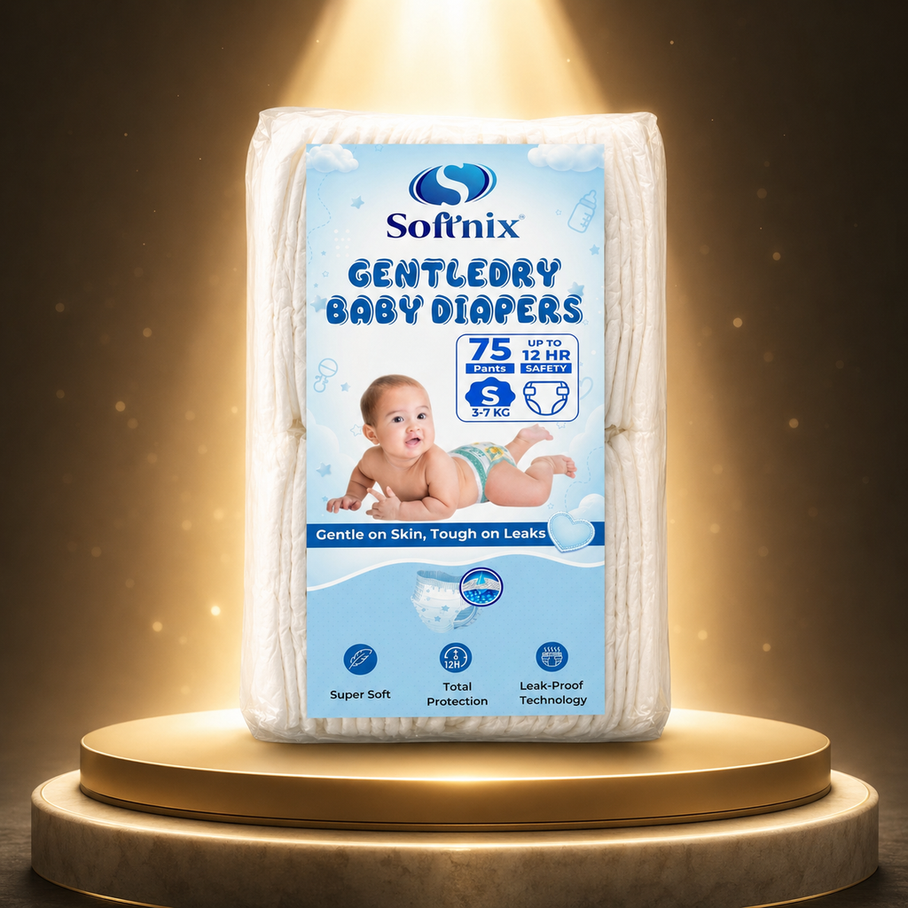 Sofnix Baby Diapers Small Size – 12 Hour Dryness, 75 Count Value Pack