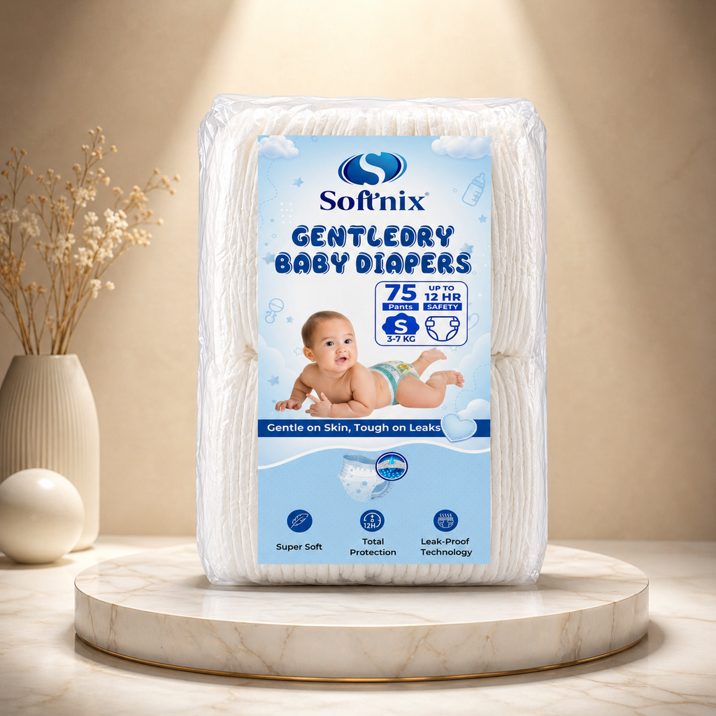 Sofnix GentleDry Pants Diapers – S Size (3–7 kg), Ultra Comfort 75 pcs