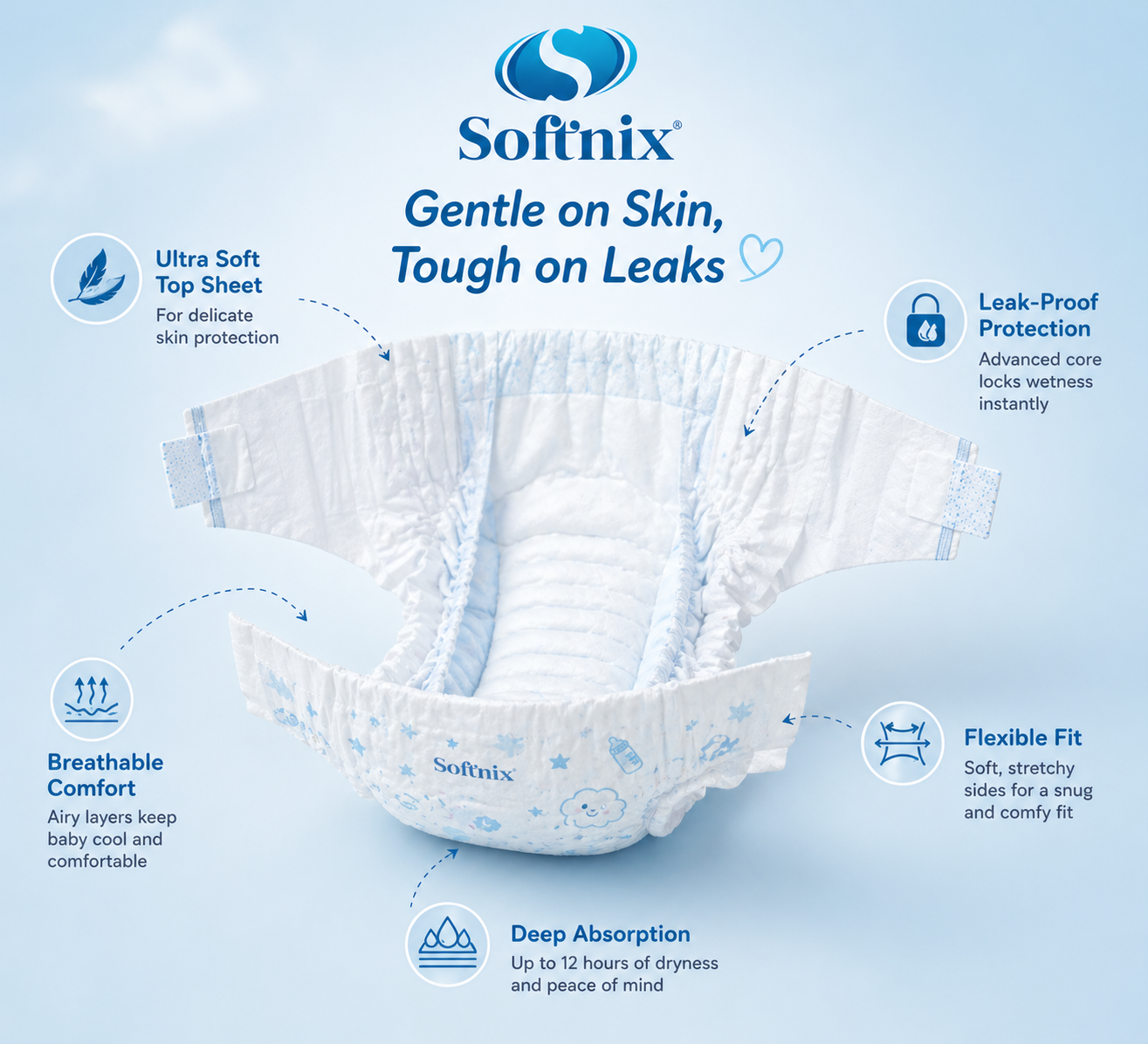 Baby diapers pants L 75 LARGE size 75 pants soft diaper pants
